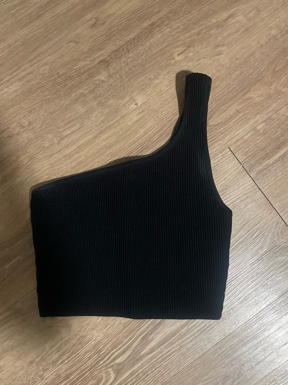 Aritzia Babaton Black Ribbed Knit Top